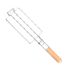 DFMEI 香腸燒烤網 BBQ工具304不鏽鋼熱狗燒烤架 可拆卸摺疊便攜燒烤網夾, 1個, 燒烤網夾:如圖
