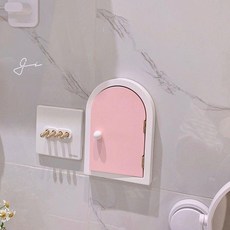 귀여운 문형 스위치 커버 벽걸이형 전기차단기 보호 인테리어, 핑크 도어