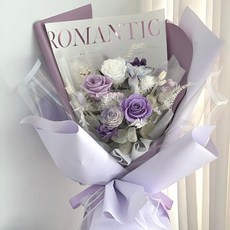 Floraflower 韓系永生花束-莫奈紫〖熱銷花束〗情人節告白畢業精美質感生日禮物, 花束