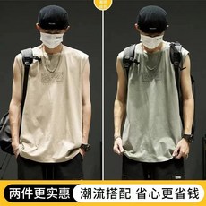 美式籃球運動背心訓練背心無袖速幹夏天ins男跑步寬鬆熱T恤坎肩12