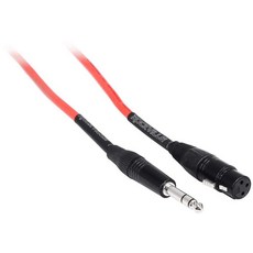 Rockville 암 REAN XLR to 1/4" TRS 케이블 그린 100% 구리 25 FT (RCXFB25G), Red