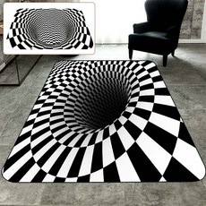 루이 3D 착시 규조토 발매트 방수 방한 단열 내마모 미끄럼방지 바닥/현관/거실/침실/베란다, 바둑판 격자