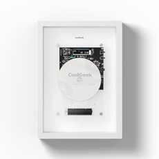 【CoolGeek】Music Frame Re:Cover 相框CD播放機, 1個, 晨曦白,加購電池組（2顆）+ CD清潔組, 晨曦白