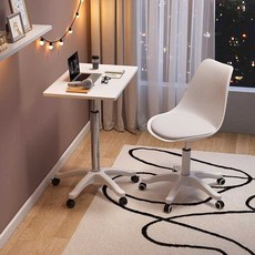 바퀴달린 스탠드 책상 이동식 노트북 회의 테이블, 흰색-85-107cm, 흰색 85-107cm (높이조절)