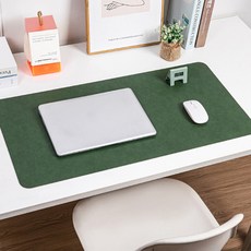 히즈플랜 가죽 데스크 매트 책상 패드, 그린