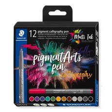 STAEDTLER 施德樓 Pigment Arts Pen 彩藝毛筆 平頭12色組 明進文房具, 1個