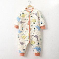 兒童三層夾棉睡袋 寶寶保暖連體衣 爬服