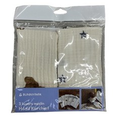 BUNNY PAPA 三重紗布手帕 (2入組) 嬰兒紗布巾 口水巾 寶寶手帕