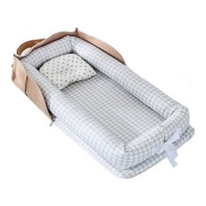 專利箱包式可摺疊拆洗攜帶式嬰兒床中床, 現貨箱包款灰色千島格