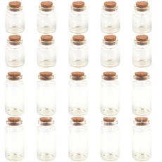 골든트리 미니 소형 코르크 마개 뚜껑 원형 유리병 DP 전시용 코르크병 악세사리 공병, 1세트, 15ml
