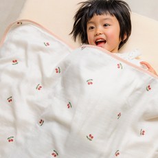 케라타 4중 거즈 아기 블랭킷 아기이불 아기 여름 블랭킷, 레몬
