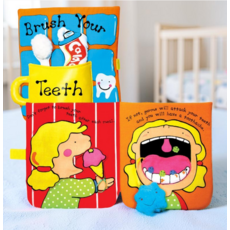 3개월 아기 책 헝겊책 장난감 바스락 촉감 놀이 청각 자극 입체 양치놀이, 1개