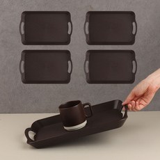 경량 서빙 트레이 가벼운 베이커리 카페 빵 쟁반, 모카브라운, 5개