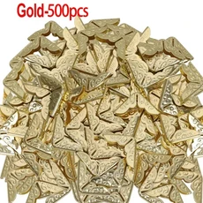 쿠쿠스토어 도매 금속 책 코너 프로텍터 스크랩북 앨범 카드 파일 메뉴 DIY 사진 장식, 09 Gold-500pcs