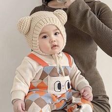 몽실이 베이비 뜨개 방한모 아기 겨울 모자 보넷 외출 악세사리