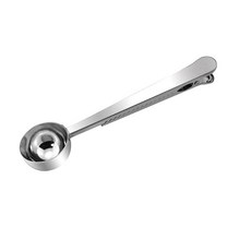 Quacc 백 밀봉 클립이 있는 스테인리스 스틸 커피 스쿱 커피콩 분유 루즈 티 향신료용 2-in-1 커피 계량 스쿱실버 188926