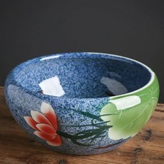 고급 연못 수반 어항 연꽃 란하 대형 도자기 인테리어 소형 직경 24cm, 마유 청화 소형 직경 24cm