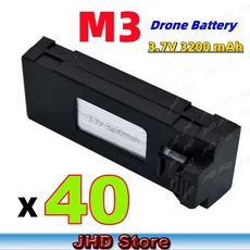 JHD M3 드론 배터리 RC Quadcopter 용 리튬 충 3.7V 3200mah Li-po, [02] M3 3200mAh 40PCS, 01 China Mainland, 1
