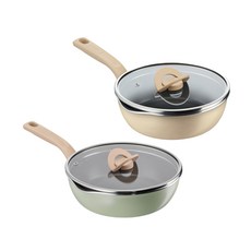 테팔 인덕션 원픽냄비팬, 22cm, 양송이베이지, 1세트