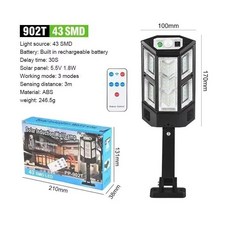모션 감지기 리모컨이 포함된 파워 투광등 어레이 방수 등급 야외 벽 울타리 마당, 03 243LED Dual sensor, 01 1PC