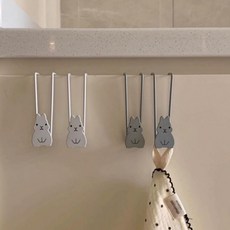 모소가 래빗 서랍장 수납장 틈새 후크 고리, 화이트, 2개