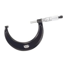 Starrett 일체형 스핀들 새틴 크롬 마감 및 테이퍼드 프레임이 있는 외부 마이크로미터 - 빠르고 쉬운 조정 7.6-10.2cm(3-4인치) 범위 0.2cm(0.01인, Black, 3-4"
