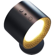 磁吸遙控小夜燈 磁吸設計 遙控調光 護眼柔光 時尚簡約 節能省電, 低調黑