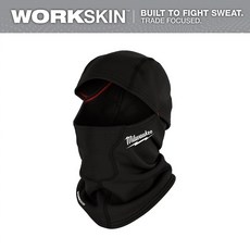 米沃奇 WORKSKIN 巴拉克拉法帽 抗寒保暖 防風透氣 冬季戶外運動必備, 1個, 低調時尚黑面罩, 黑色
