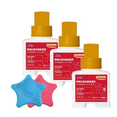 愛家捷 HSAE 馬桶自動芳香清潔劑200ml 植萃精油 馬桶去汙 鍍膜保護 檀香清香 環保定量 台灣製造, 1個, 馬桶自動芳香清潔劑*3入+過濾網*2片