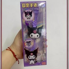 三麗鷗家族Q變萌趣造型手錶 庫洛米 美樂蒂 女孩幼童卡通造型人物手錶 生日禮物 玩具 兒童手錶