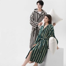 이사 준비 고급 남여공용 코랄울 스트라이프 샤워 목욕 로브 나이트 가운 집들이 선물 원룸 꾸미기 추천