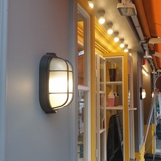 빈티지 벽등 타원형 소 유리 방수 방습 외벽등 벽조명 인더스트리얼, 빈티지 벽등(소)+벌브 12W 주백색(아이보리빛)