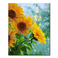 명화그리기 DIY 유화 세트 그림 액자 해바라기 아트홀릭, L114_해바라기 향기, 1개