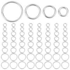 Beebeecraft 600피스 4/5/6/8mm 304 스테인리스 스틸 점프 링 라운드 스몰 메탈 오픈 실버 O 체인 메일 커넥터 주얼리 제작용 귀걸이 팔찌 목걸이 키체인 D