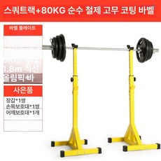 스쿼트 거치대 홈트 바벨 가정용 역기 스쿼트랙 벤치프레스, 80KG 대형 구멍 아오 바벨 아이언 바벨