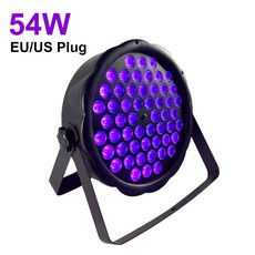 LED 자외선 파 라이트 디스코 UV 바이올렛 무대 조명 블랙 스포트라이트 플랫 파티 12W 36W 54W, 01 CHINA, 01 미국 플러그, 02 54W 54 Leds