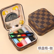 精選優品 家用針線包 針線盒 縫紉工具包 便攜針線包 多功能縫補工具包 縫紉盒 針線收納包 針線組, 棋盤格, 1個
