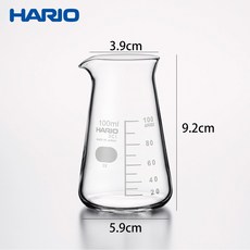 HARIO SCI 錐形燒杯 實驗燒杯 耐熱玻璃 多種尺寸, 1個, 100mL