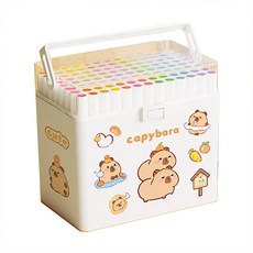 capybara兒童水性麥克筆套裝，多色可選，安全無毒，可愛造型，盒裝收納, 80色混合, 80個裝