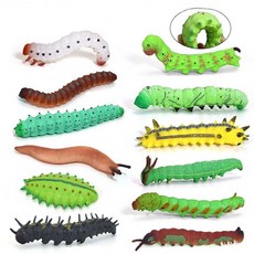 실리콘 애벌레 유충 모형 모델 동물 곤충 큰 누에 유치원 조기 교육, 1개, 7. 검은핵나방 유충