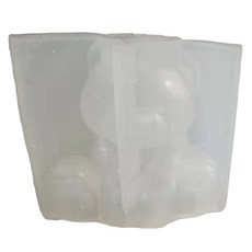 3D 작은 곰 실리콘 캔들 곰팡이 앉아 곰 곰팡이 사탕 쿠키 베이킹 곰팡이, 1개