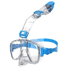 인피아 스노쿨링 마스크 스노쿨링 세트 듀얼 글라스, 아쿠아블루