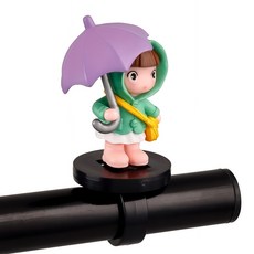 OFFCURVE 귀여운 우산 쓴 커플 피규어 자전거 오토바이 핸들 장식 소품, 녹색