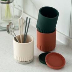 국산 실리콘 수저통 물빠짐 조리도구 다용도꽂이 정리, 티파니 아이보리, 1개, 선택_티파니 아이보리