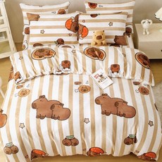 法蘭絨床包組 卡皮巴拉圖案