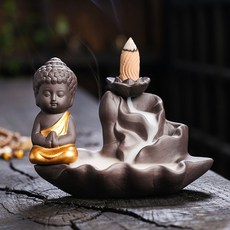 STTPEI 紫砂倒流香爐 荷葉如來香薰爐, 悟禪金色小如來