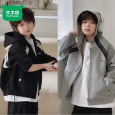 MUMUHU 男童連帽拉鍊衛衣 寬鬆休閒設計