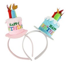블루핑크생일머리띠 단체파티생일축하파티머리띠 이벤트소품인생샷, 블루