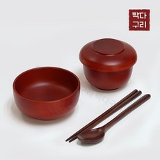 딱다구리 물푸레제기 밥그릇+뚜껑+국그릇+수저 5종세트, 반상기 5종세트, 1개