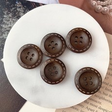 쎄비 라운드 우드 스티치 단추 23mm, 23mm (13023), 1개